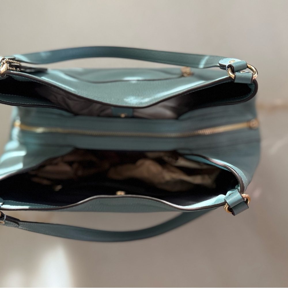 Coach Kristy Shoulder Bag Blue Textured Pebble Leather $478 - Picture 15 of 15